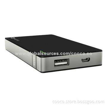 Rechargeable Mobile Power Bank with LCD Lights, 3,000mAh Output Double Output DC 5V/1A, DC 5V/2.1A